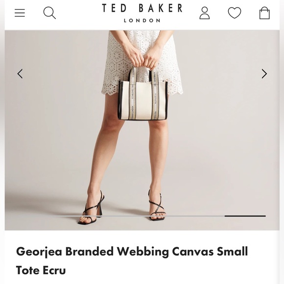 NWT Ted Baker London “Georjea” canvas small tote/crossbody bag in Ecru - Picture 5 of 13